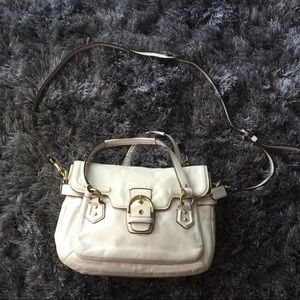 Coach leather antique white tote/shoulder bag